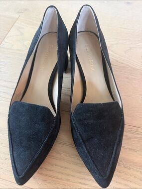 Enzo Angiolini Black Suede Pointed Loafers